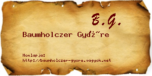 Baumholczer Györe névjegykártya